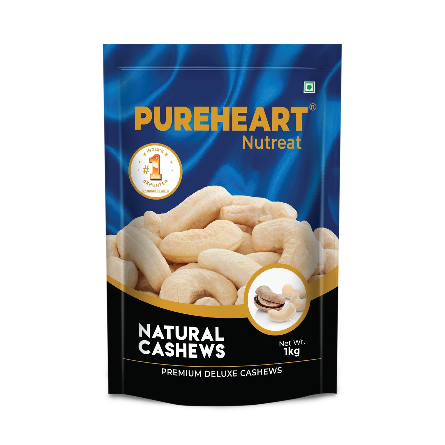 PUREHEART Nutreat Natural Cashews  Premium Whole Crunchy & Delicious Cashewnuts/Kaju/Dry Fruit