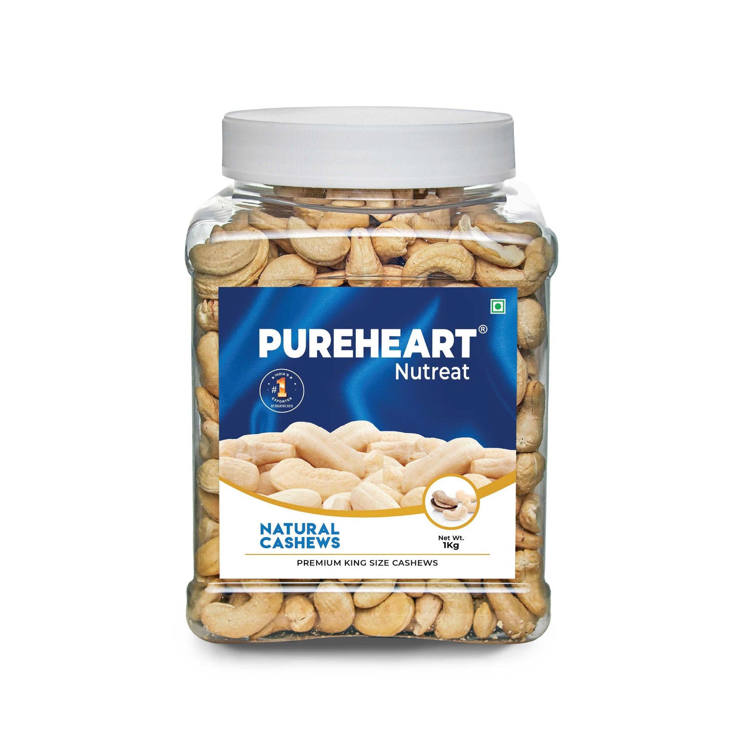 PUREHEART Nutreat Natural Cashews  Premium Whole Crunchy & Delicious Cashewnuts/Kaju/Dry Fruit