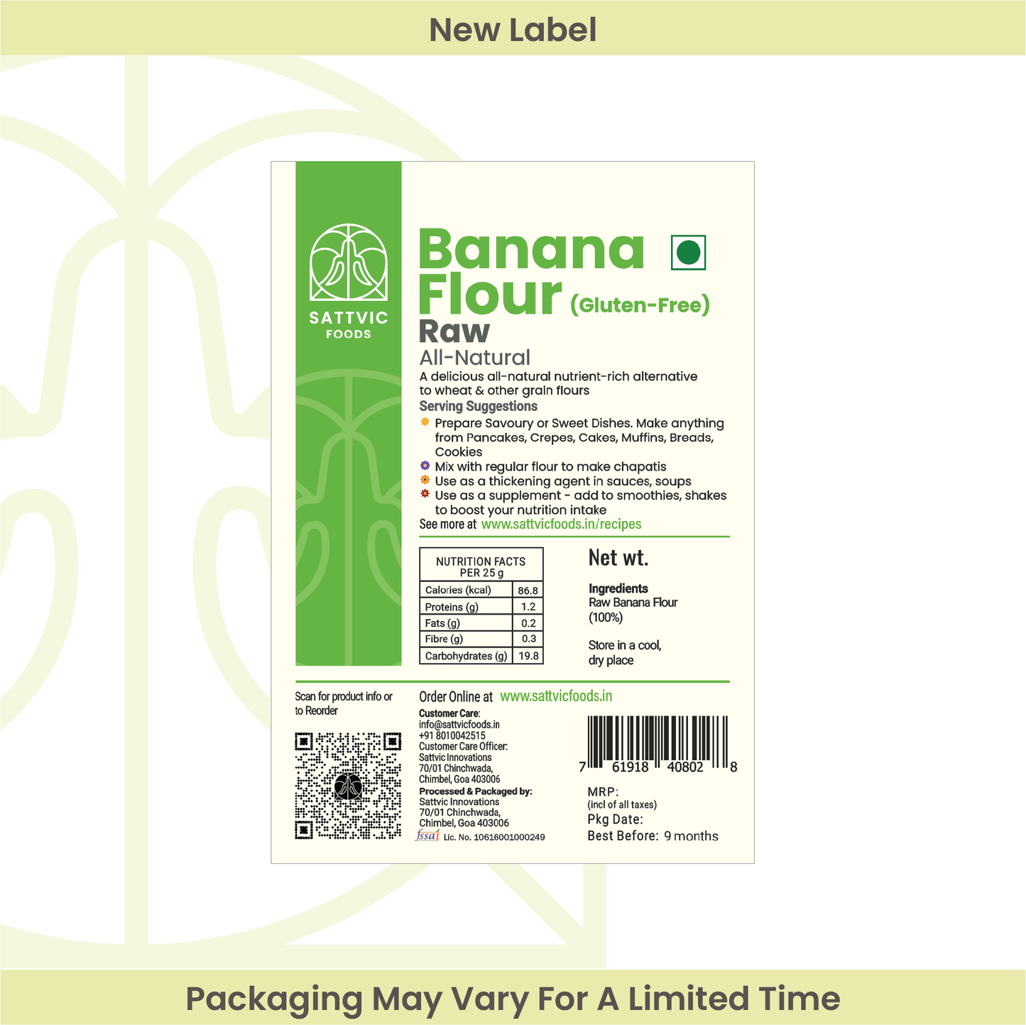 Raw Banana Flour | Natural Gluten-Free | Superfood