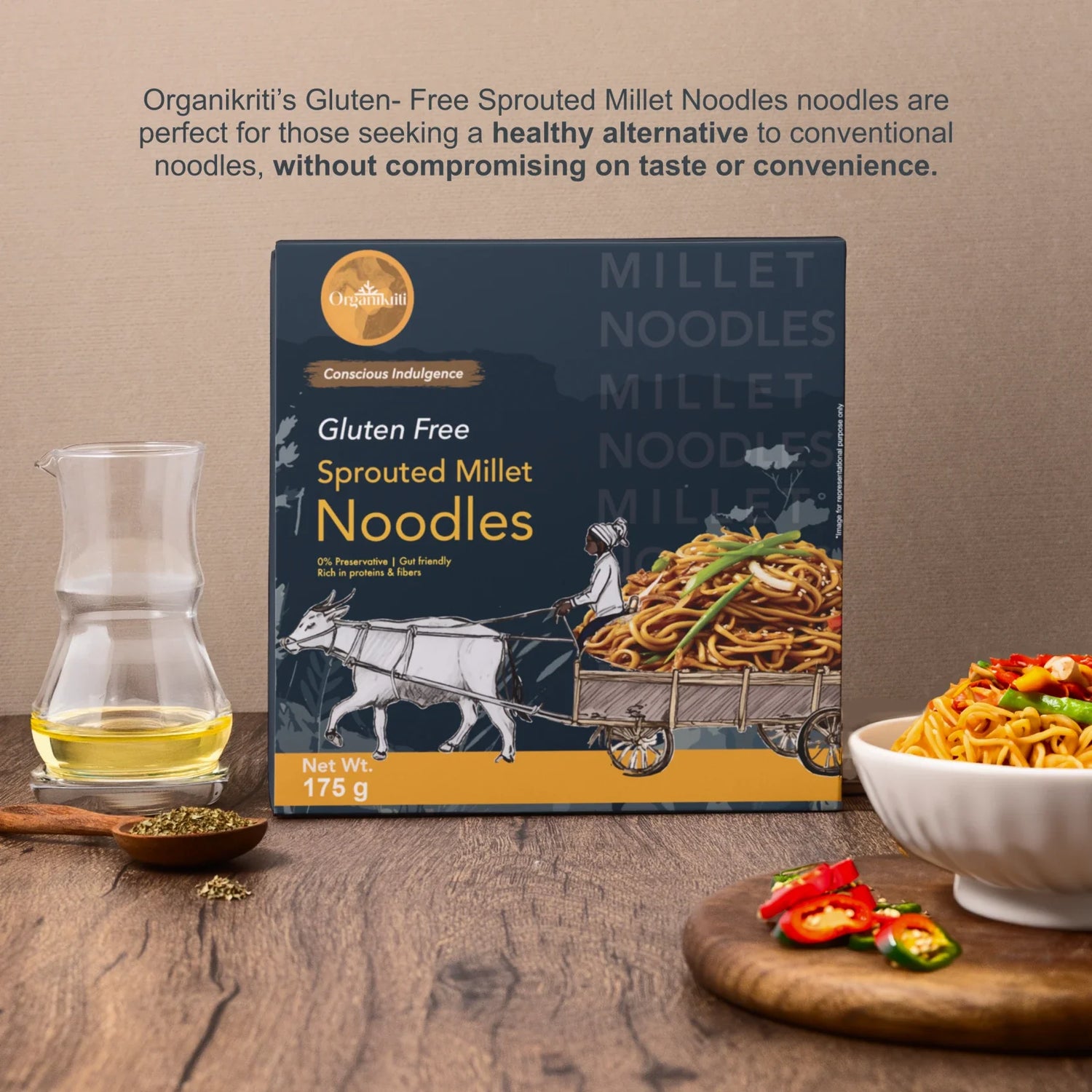 Sprouted Millet Noodles - Pack of 1 (Gluten-Free)