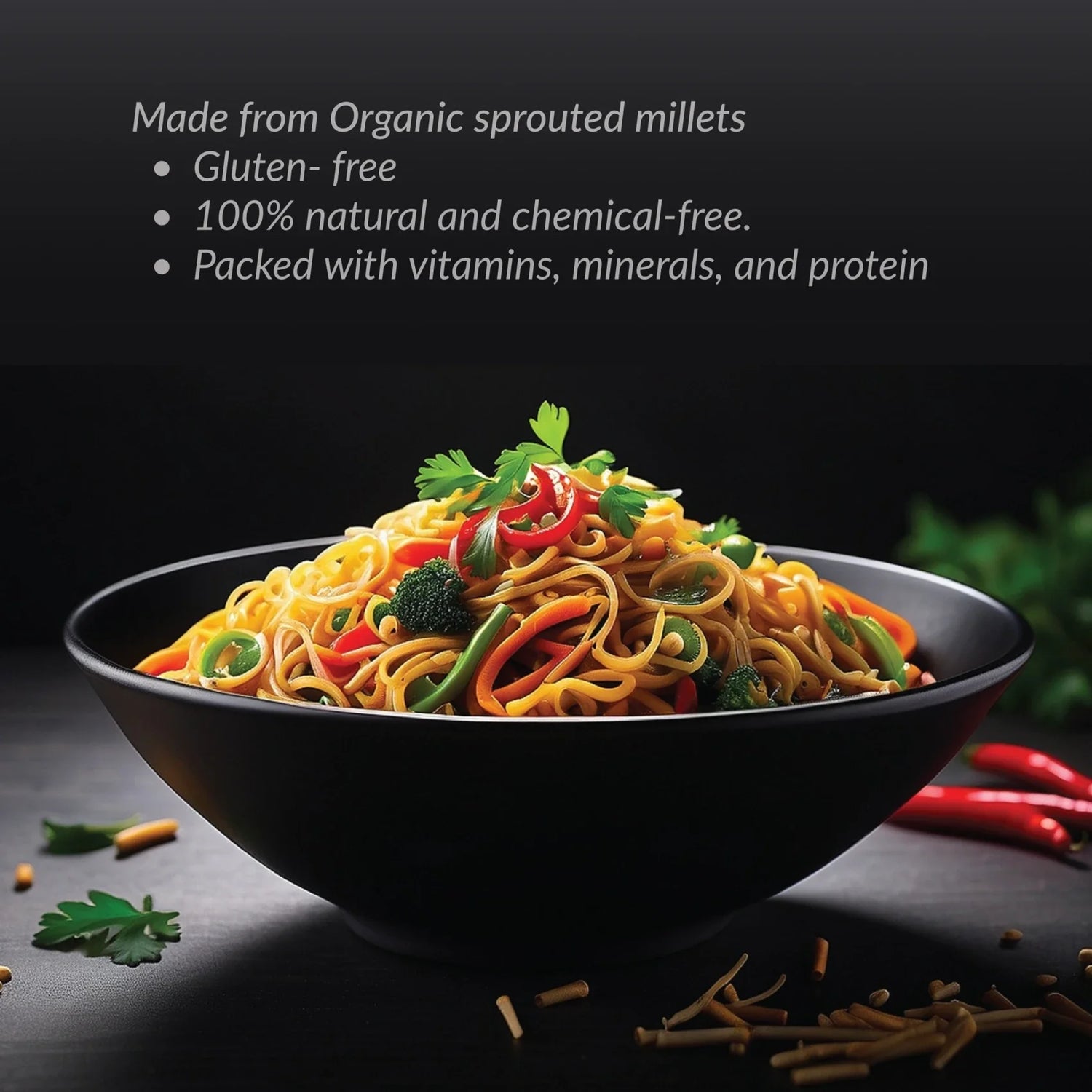 Sprouted Millet Noodles - Pack of 1 (Gluten-Free)