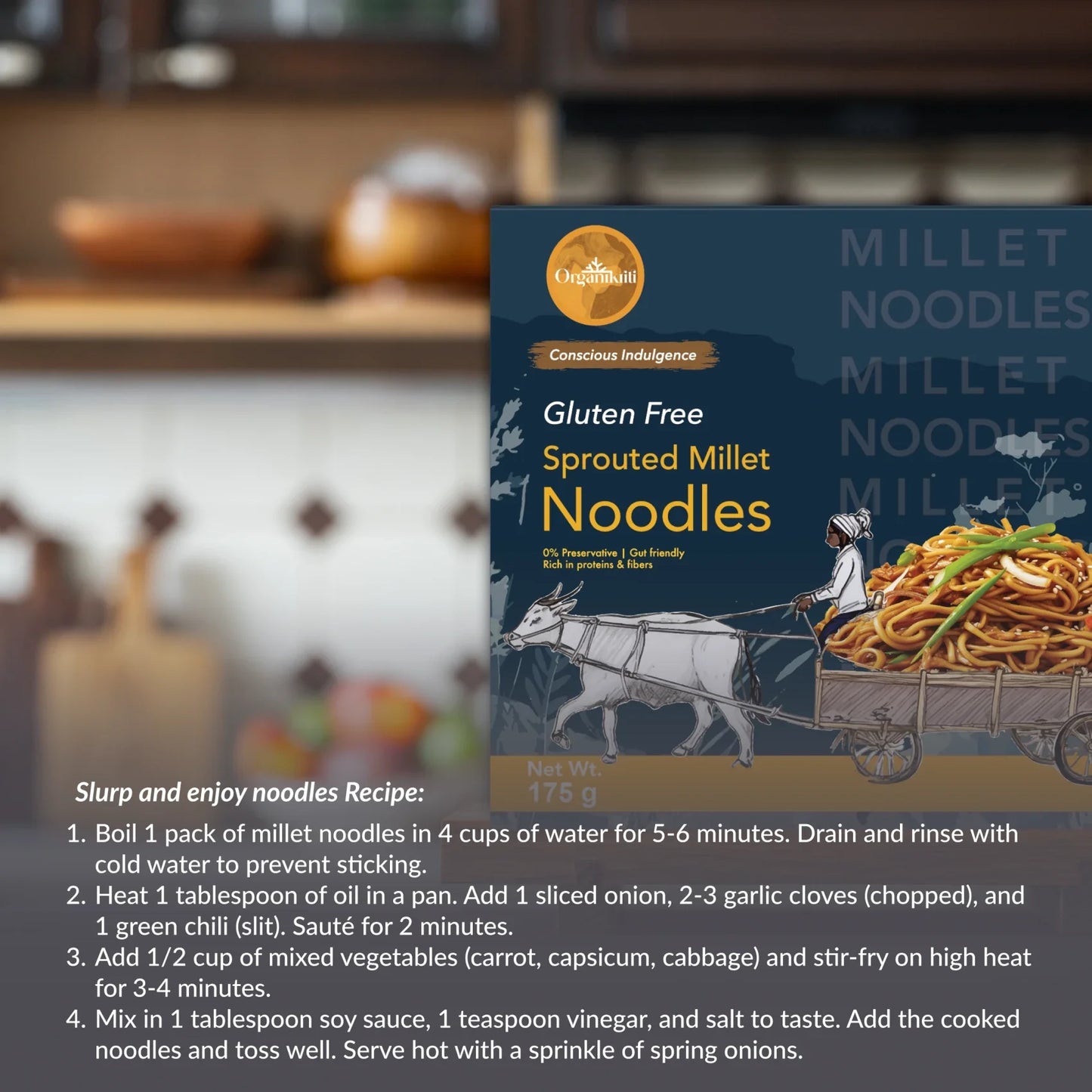 Sprouted Millet Noodles - Pack of 2 (Gluten-Free)