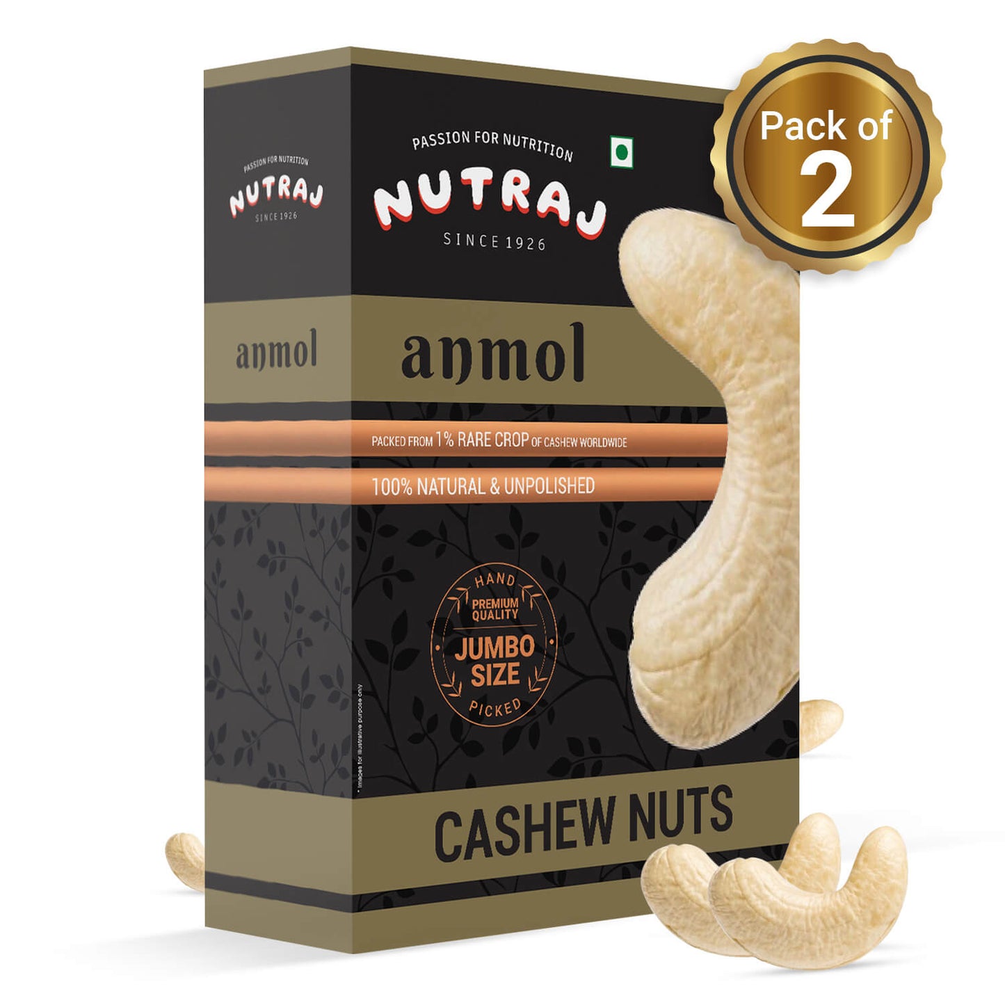 Nutraj Anmol Jumbo Size Cashew (W180) 500gm