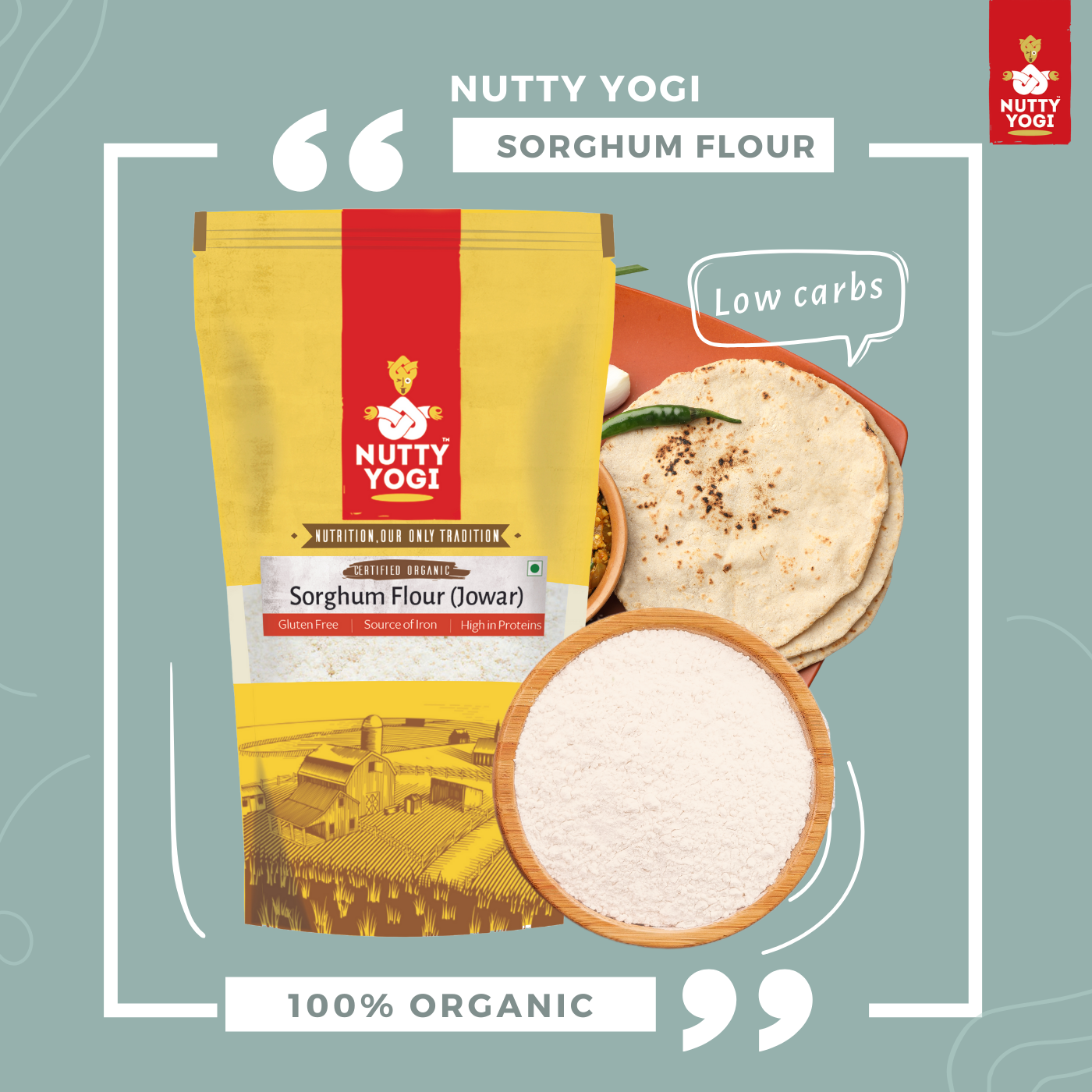 Nutty Yogi Sorghum Flour / Jowar Atta