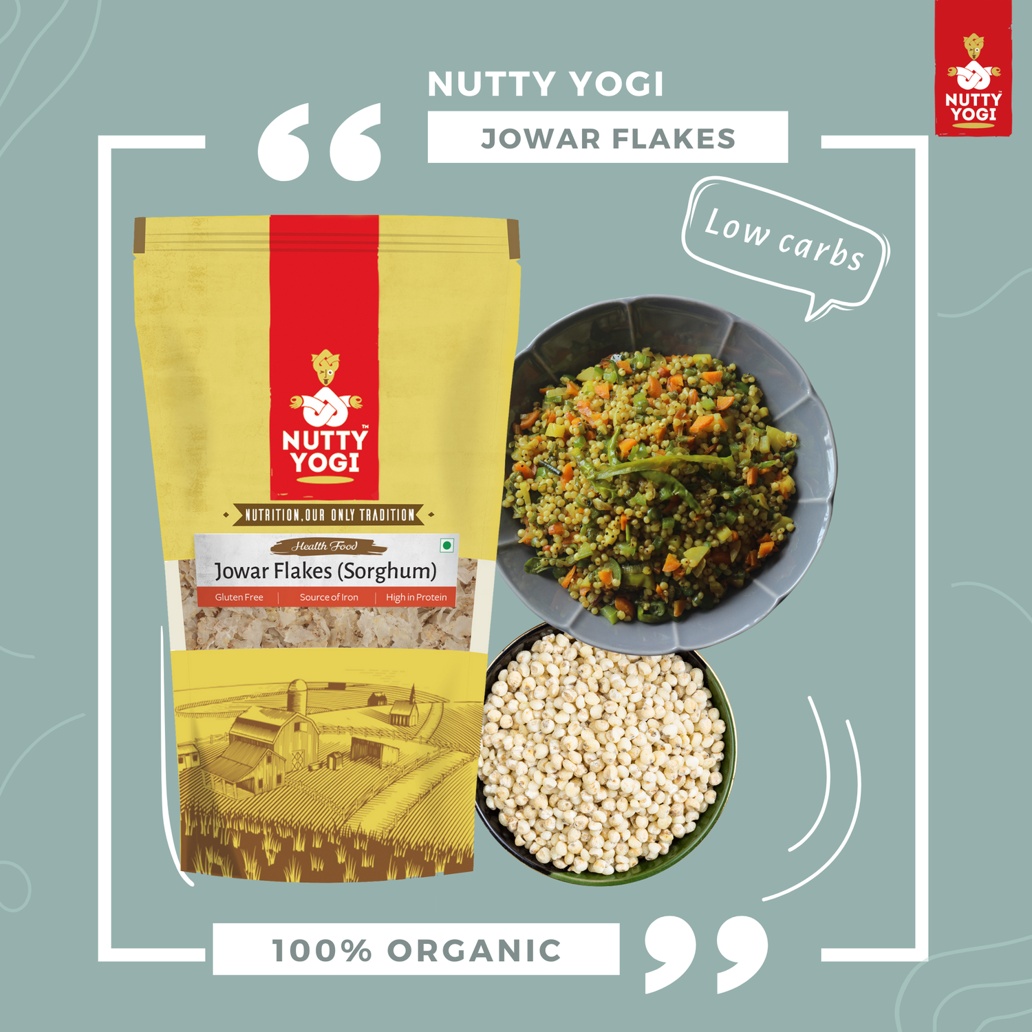 Nutty Yogi Sorghum - Jowar Flakes 400gm