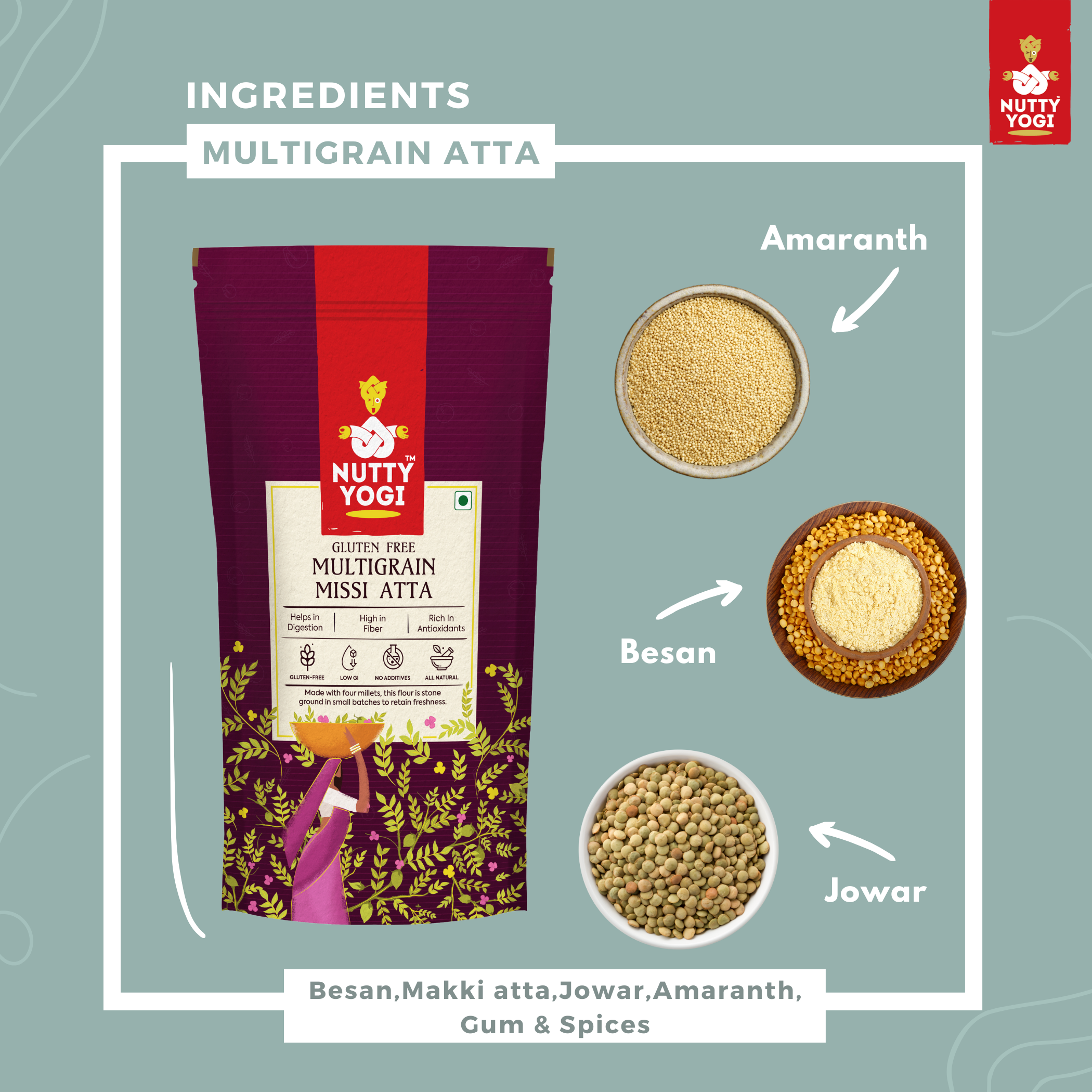 Nutty Yogi Gluten- Free Multigrain Missi Atta