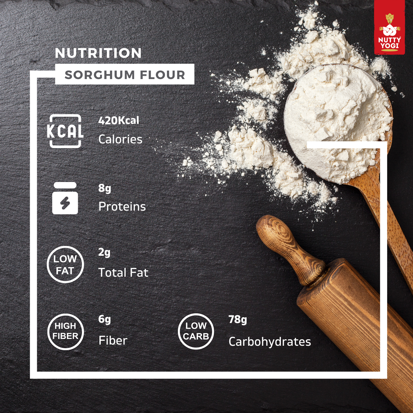 Nutty Yogi Sorghum Flour / Jowar Atta