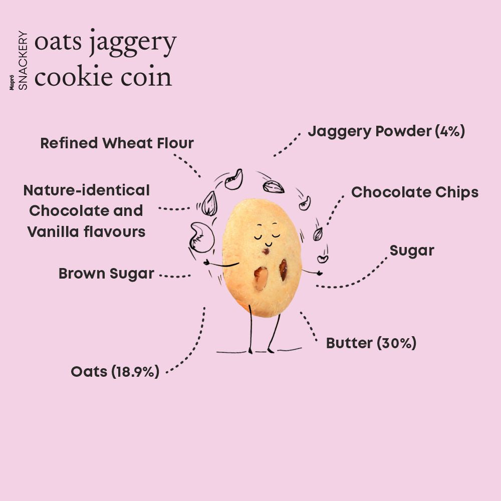 Snackery Choco Chip Cookie Coin - 150 gms - Veeha Foods