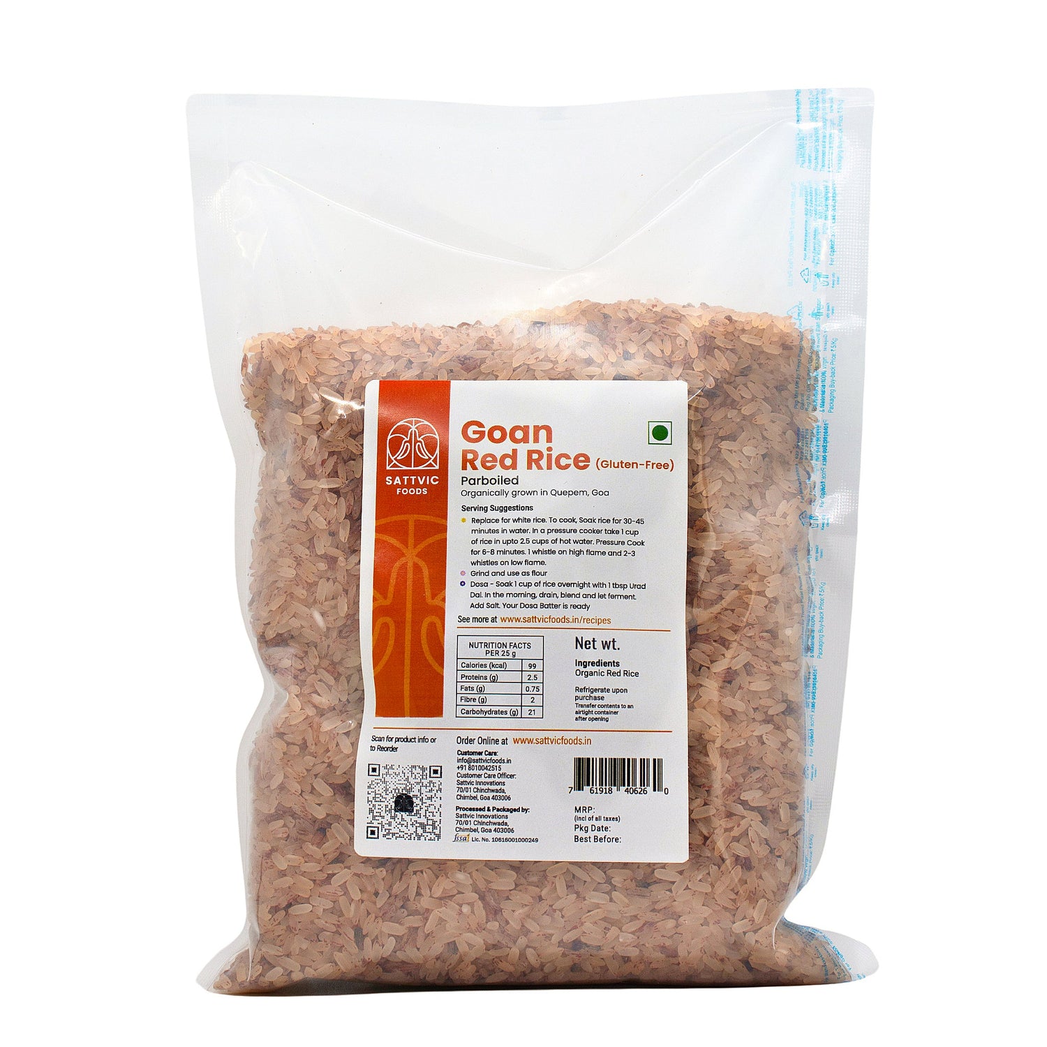 Organic Goan Red Rice | Fibre-Rich | Low GI