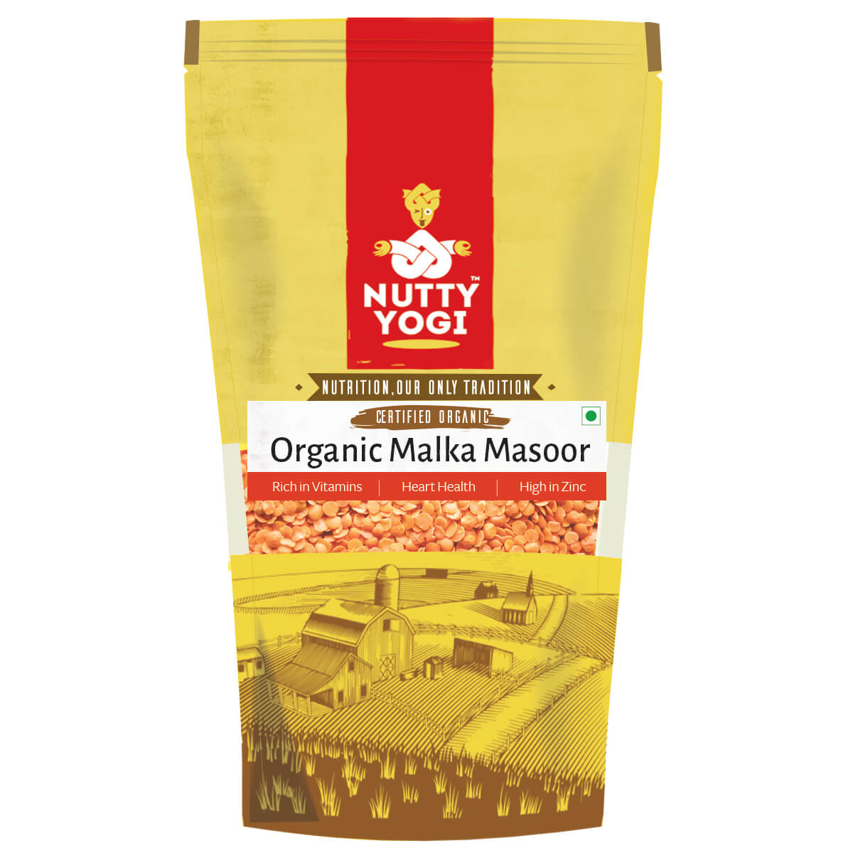 Nutty Yogi Organic Malka Masoor Daal 500 gm