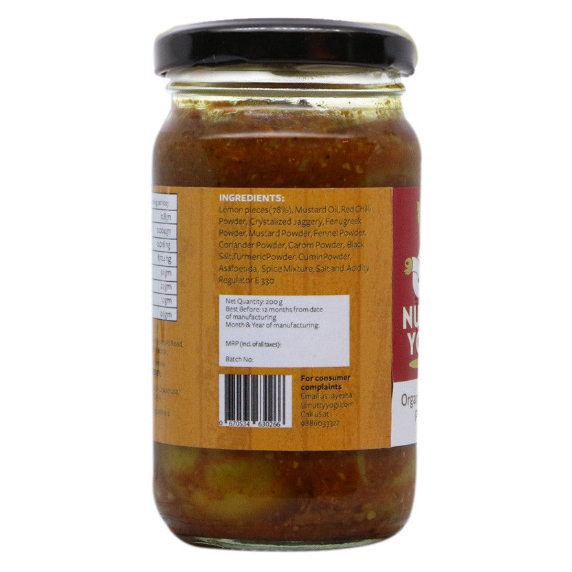 Nutty Yogi Organic Lemon Pickle 200g