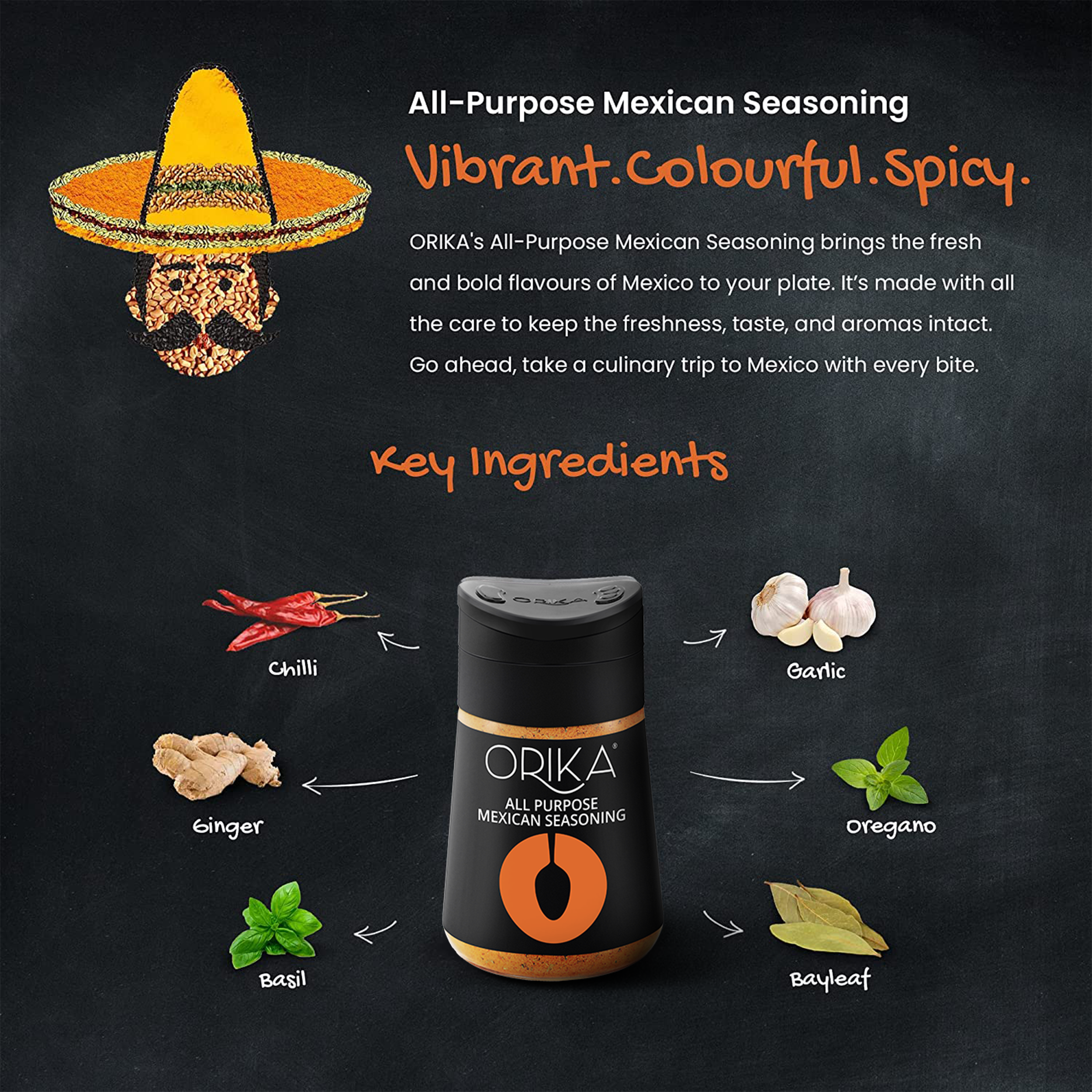 Orika All Purpose Mexican Seasoning - 80 gms - Veeha Foods