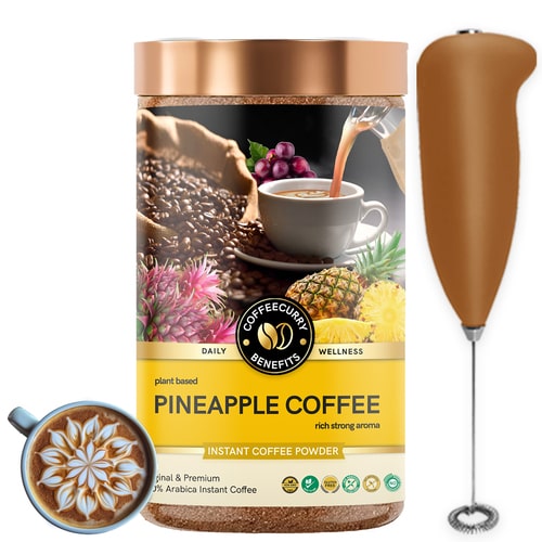 pineapple plant freeze Coffeecurry Pineapple Instant Coffee Powder Arabica Freeze Dried Coffe