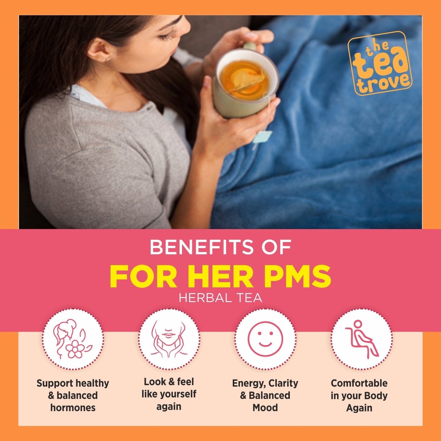 Organic For Her PMS Herbal Tea (50 gms, 25 Cups)