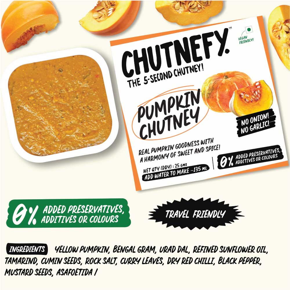 Pumpkin (Kaddu) Chutney | Trial Pack of 2 | No Onion, No Garlic | Jain