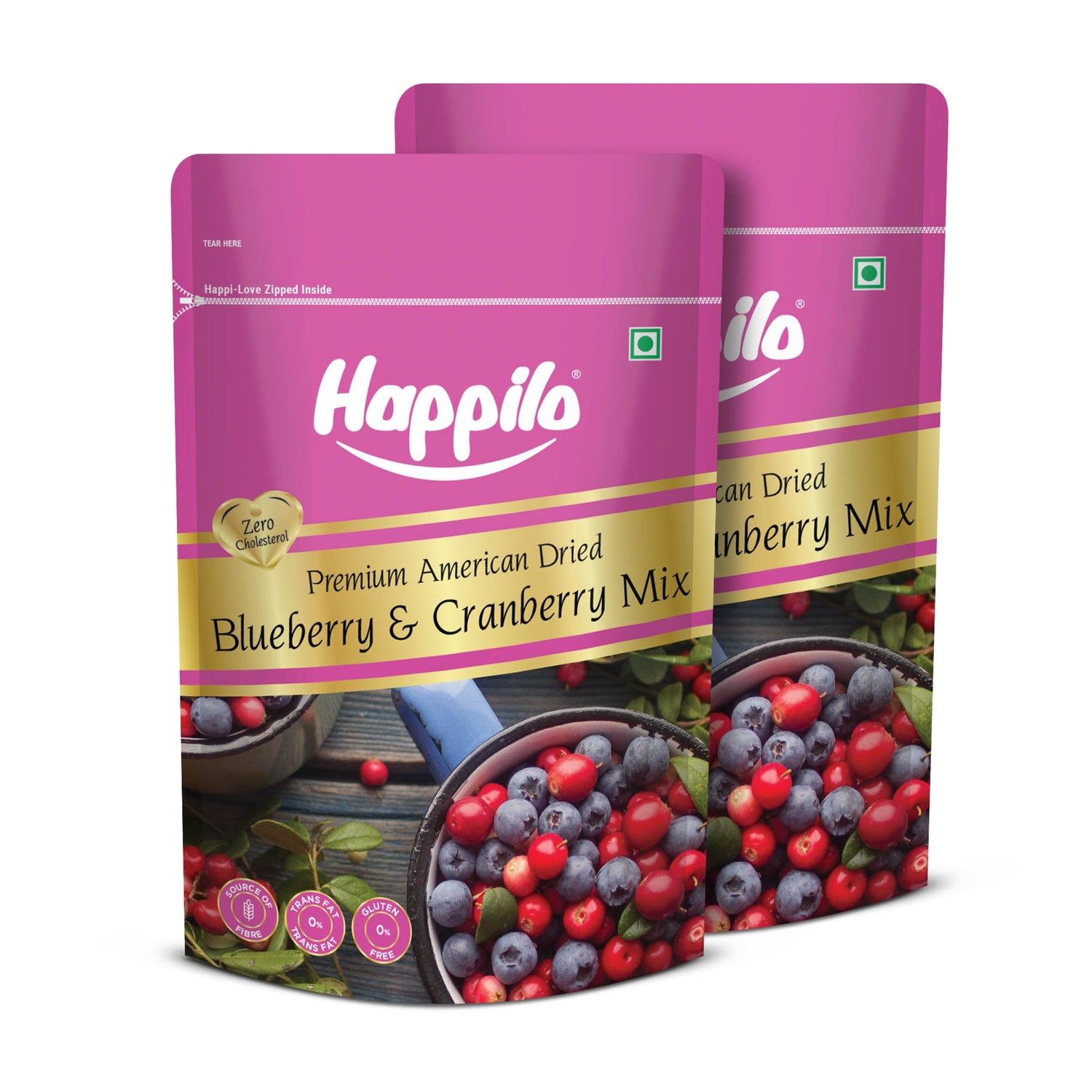 Happilo Premium Dried Blueberry Cranberry Duet