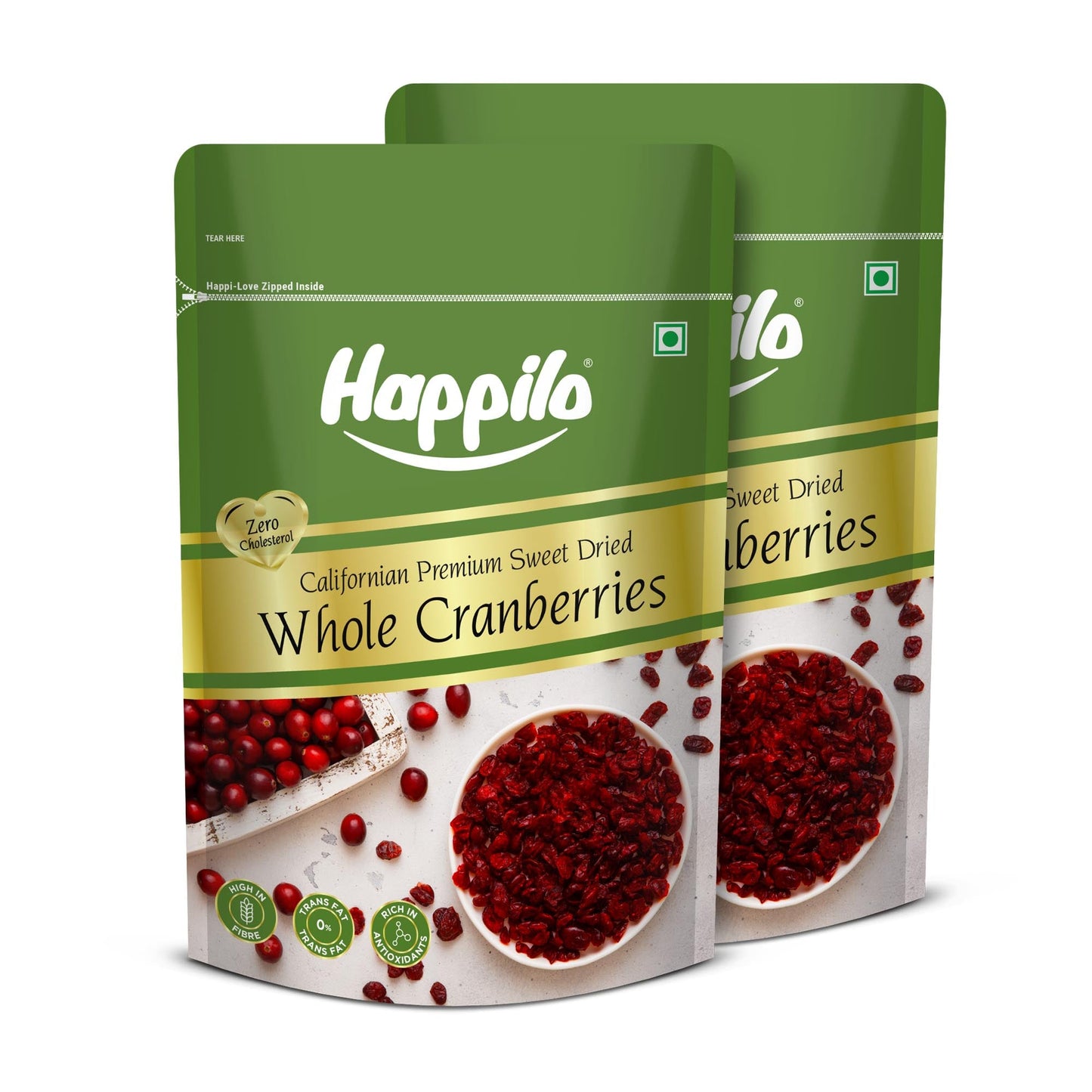 Happilo Premium Californian Dried Whole Cranberries