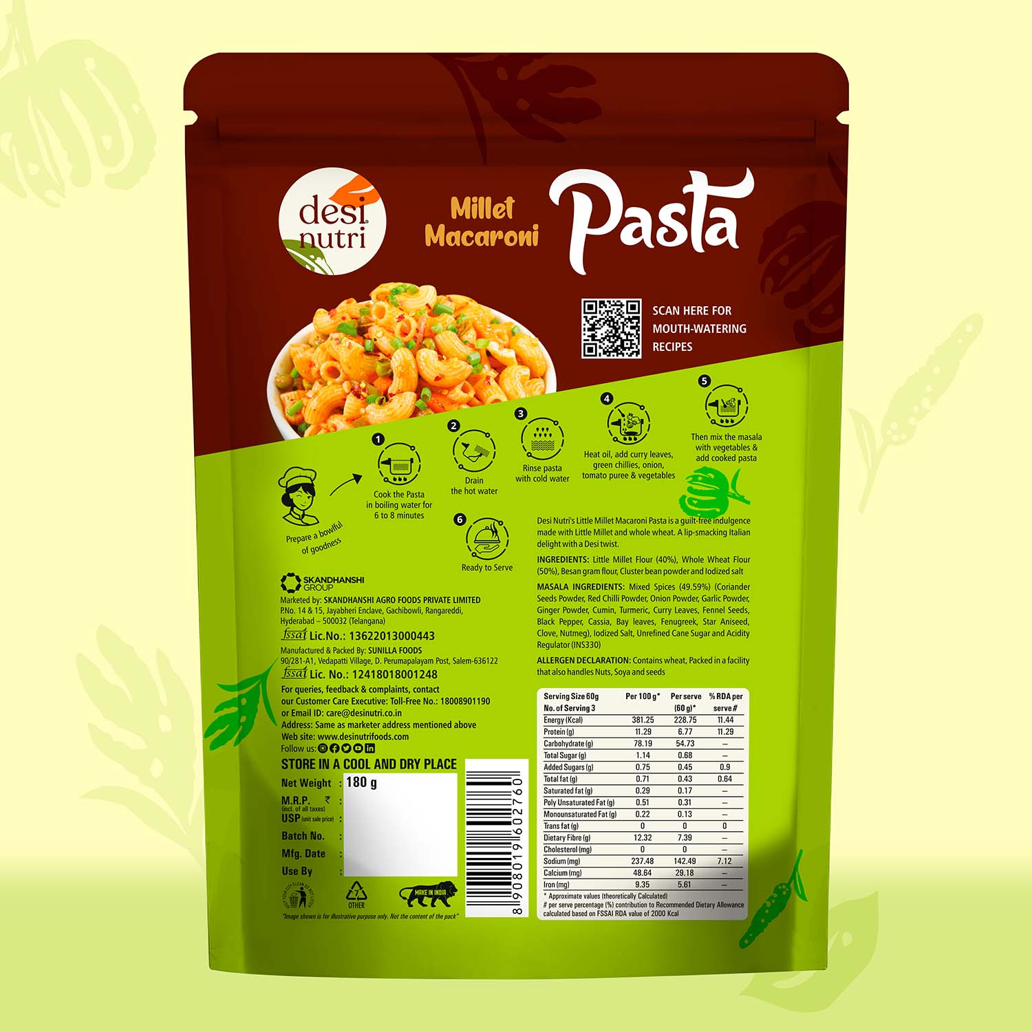 Multi Millet Macaroni Pasta - 180g