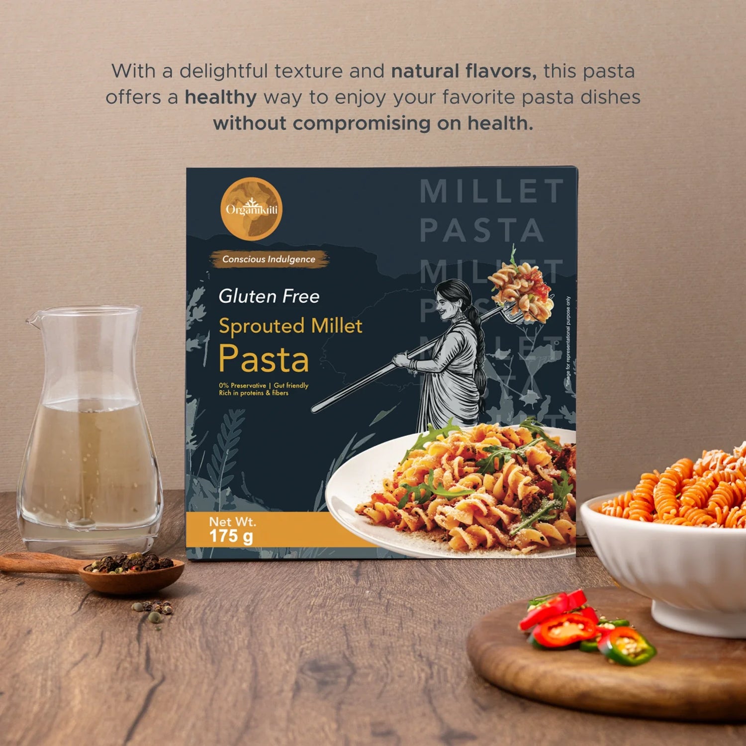 Sprouted Millet Pasta - Pack of 2 (Gluten-Free)