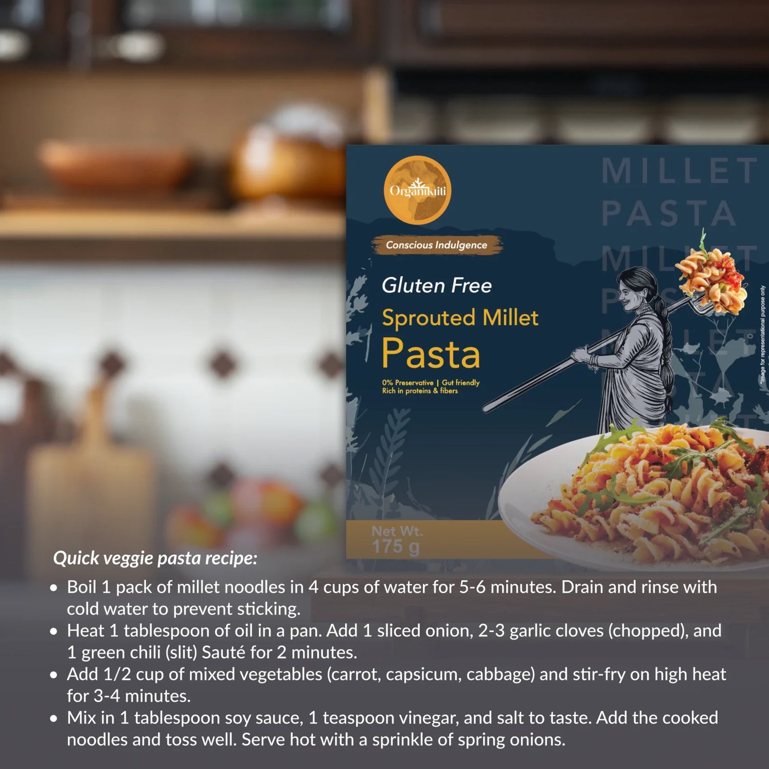 Sprouted Millet Pasta - Pack of 2 (Gluten-Free)