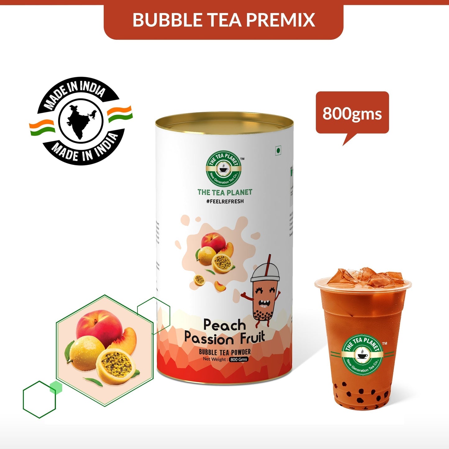 Peach Passion Fruit Bubble Tea Premix