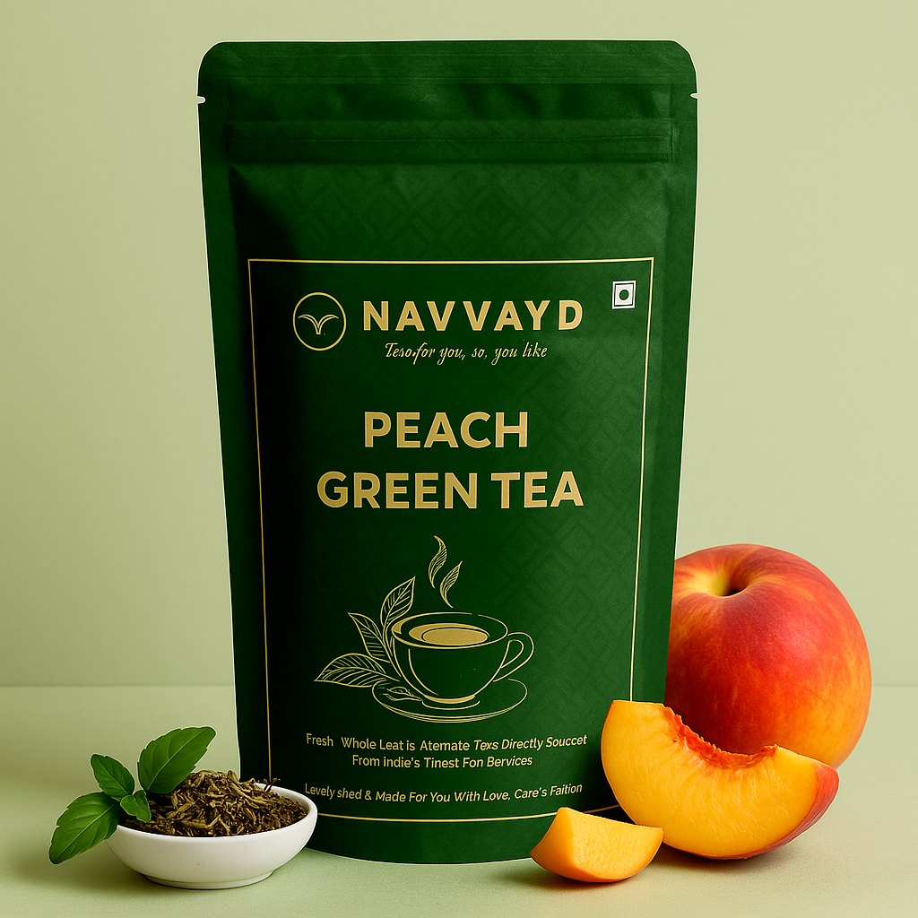 Navvayd Peach Green Tea - 100 gms - Veeha Foods