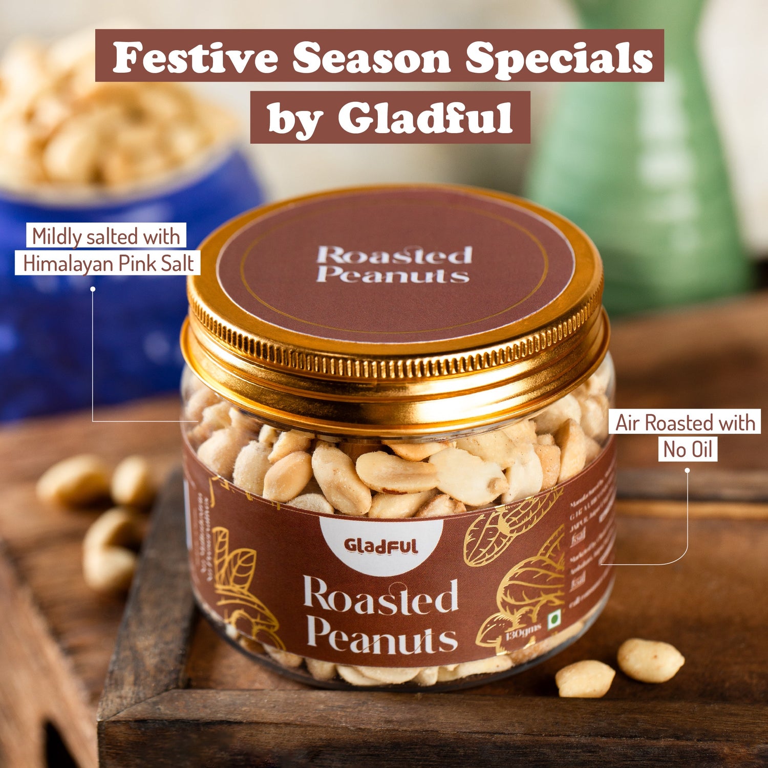 Roasted Salted Peanuts- 130 gms ( One jar)