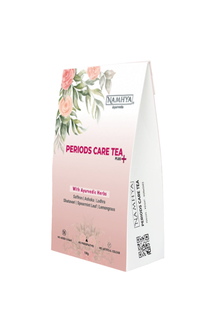 Namhya Food Periods Care Tea Plus+ with Natural Ayurvedic Herbs for Hormonal Balance and Pain Free Periods