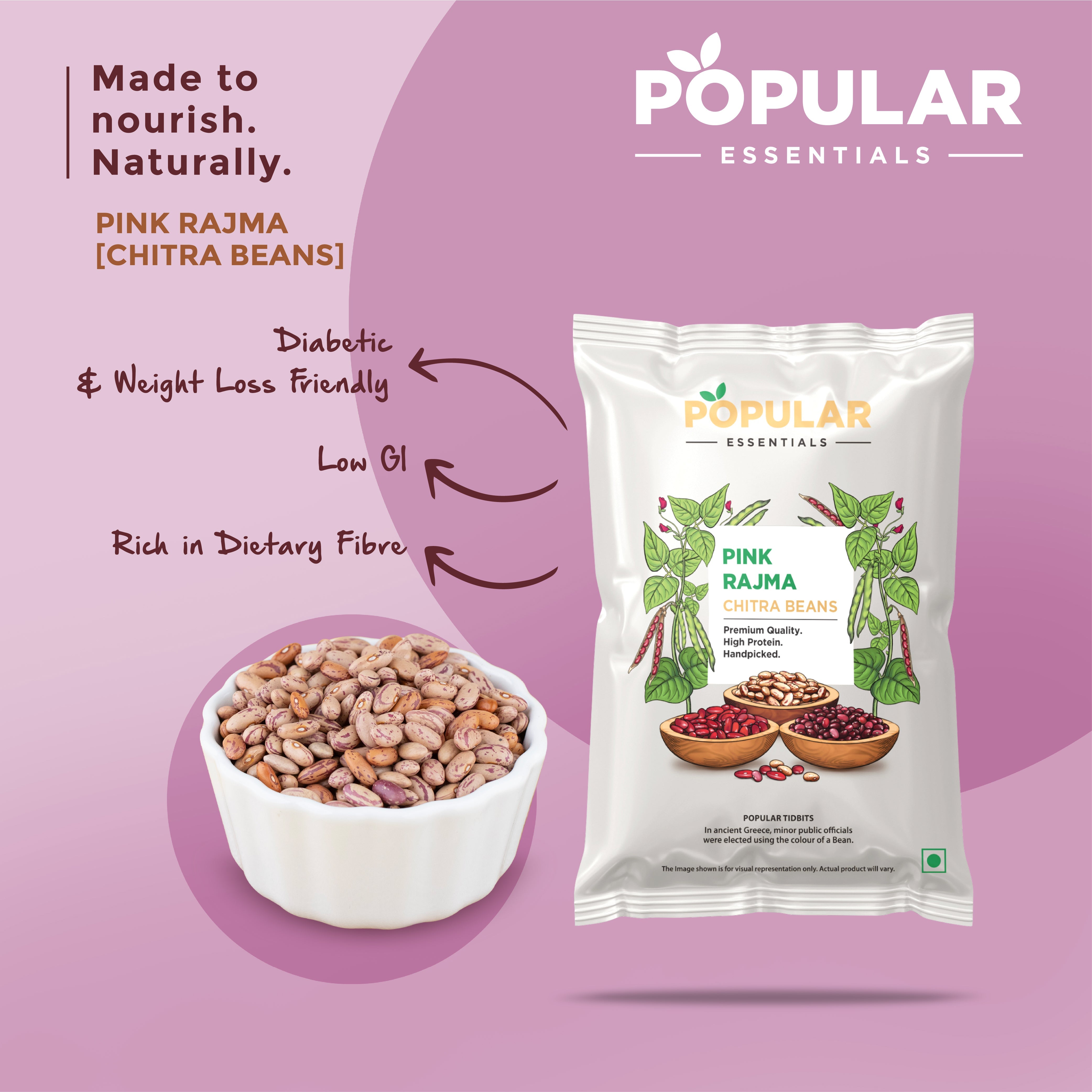 Essentials Pink Rajma (Chitra Rajma)