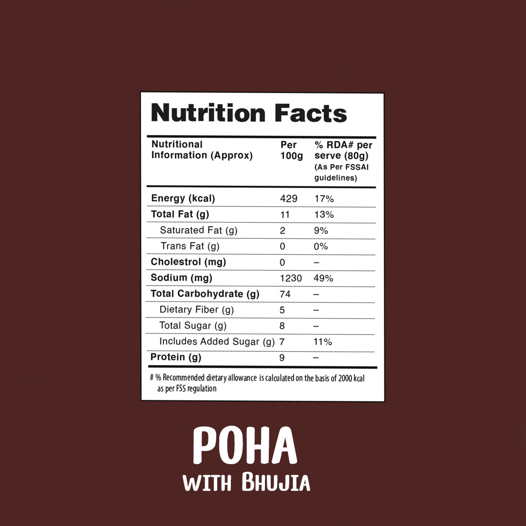 Poha with Bhujia, 80g - Ready to Eat | Instant Food | No Added Preservatives