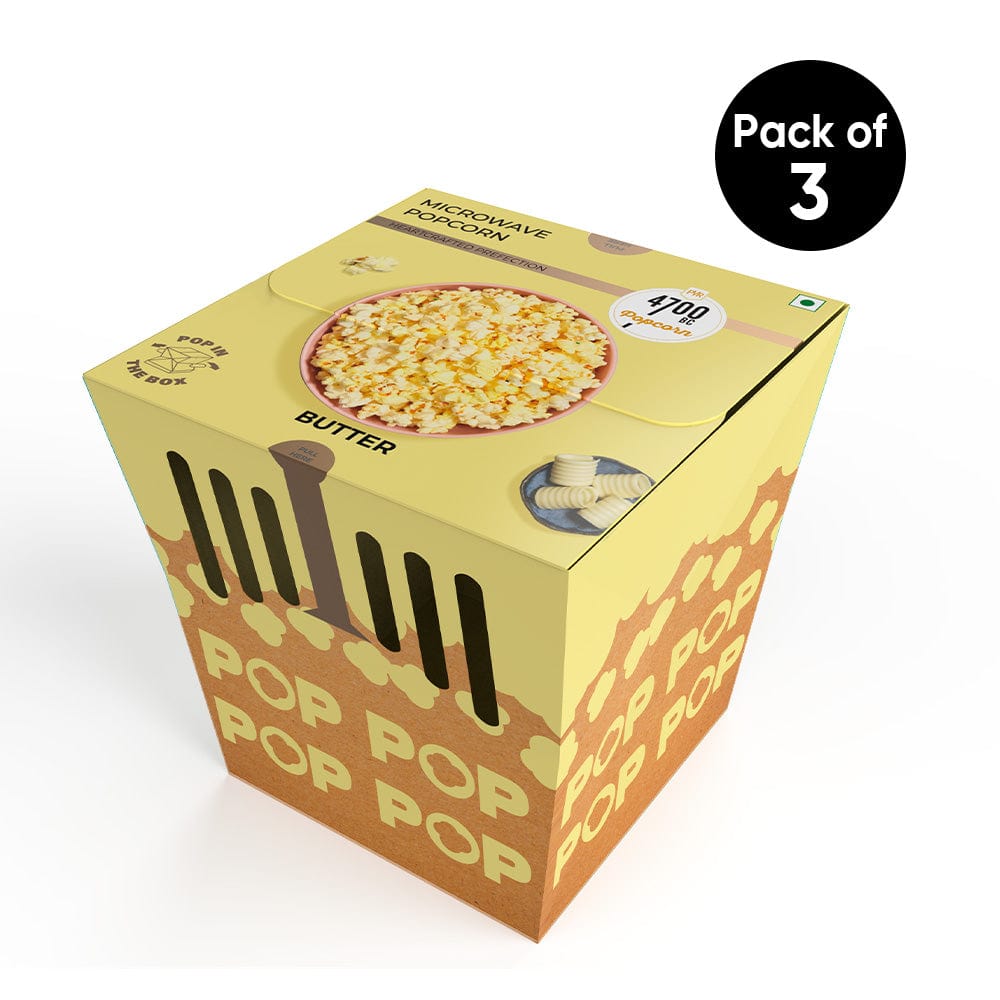 Microwave Popcorn, Butter, Pop Box (Pack of 3, 80g)