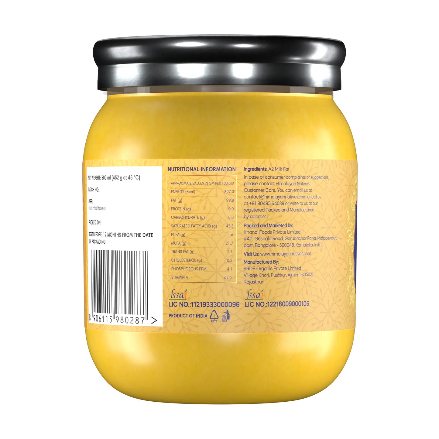 Himalayan Pahadi Ghee - 1 L