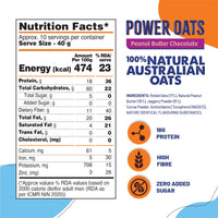 Power Oats | Peanut Butter Chocolate Flavor | No Cooking Required - Ready To Eat | 0 Added Sugar