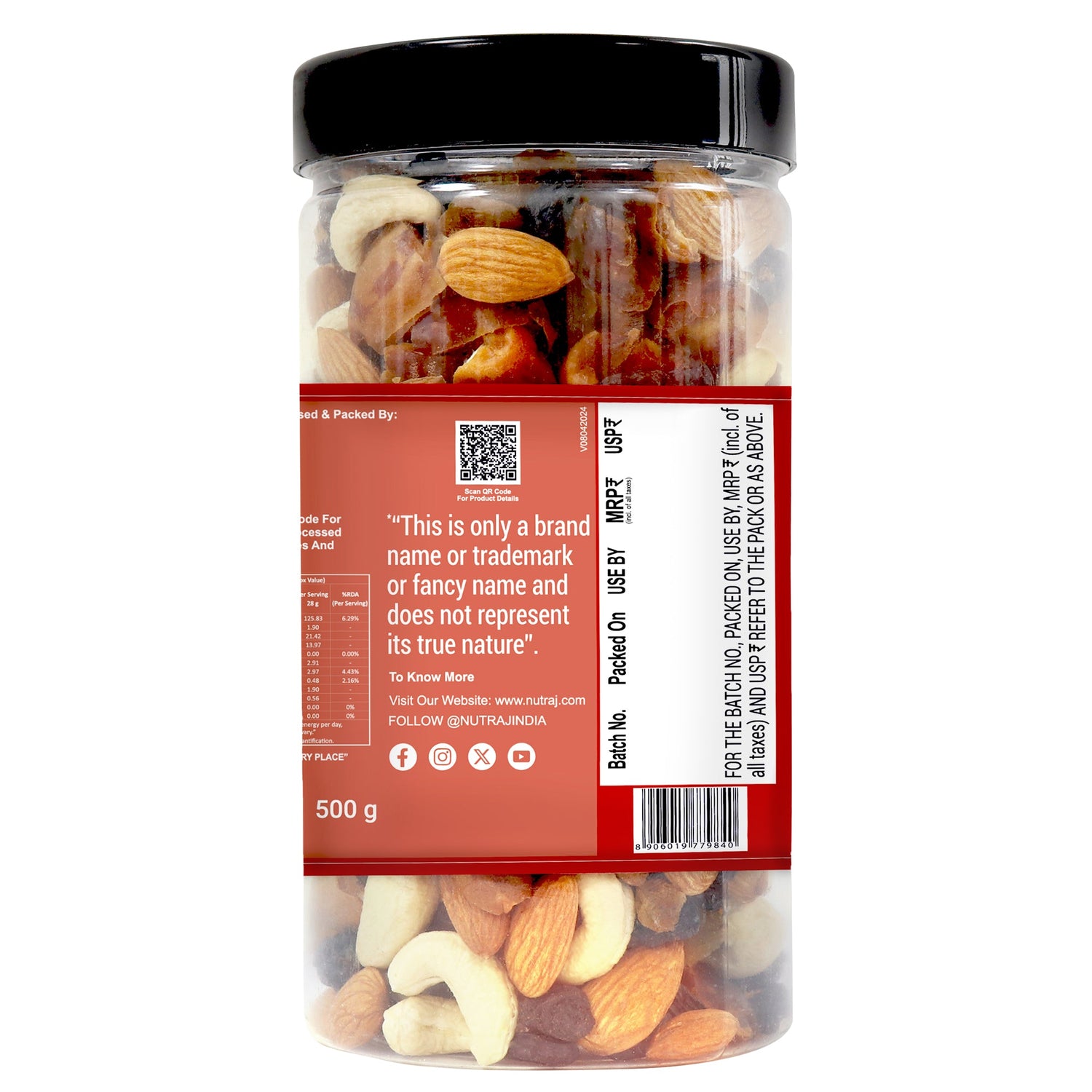 Nutraj Panchmeva Jar 500g Premium Healthy Dry Fruits Mix