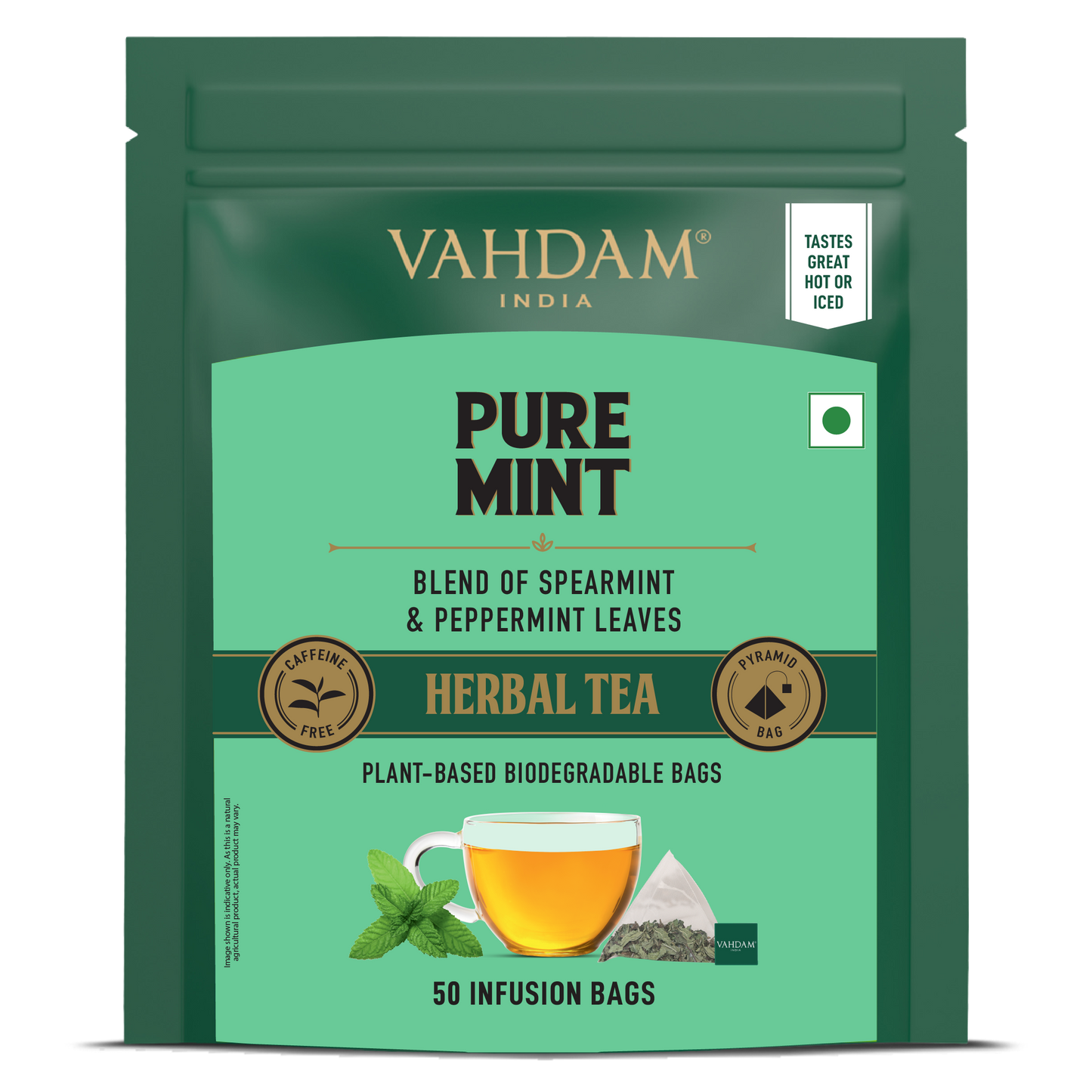 Pure Mint Herbal Tea Tisane, 50 Count