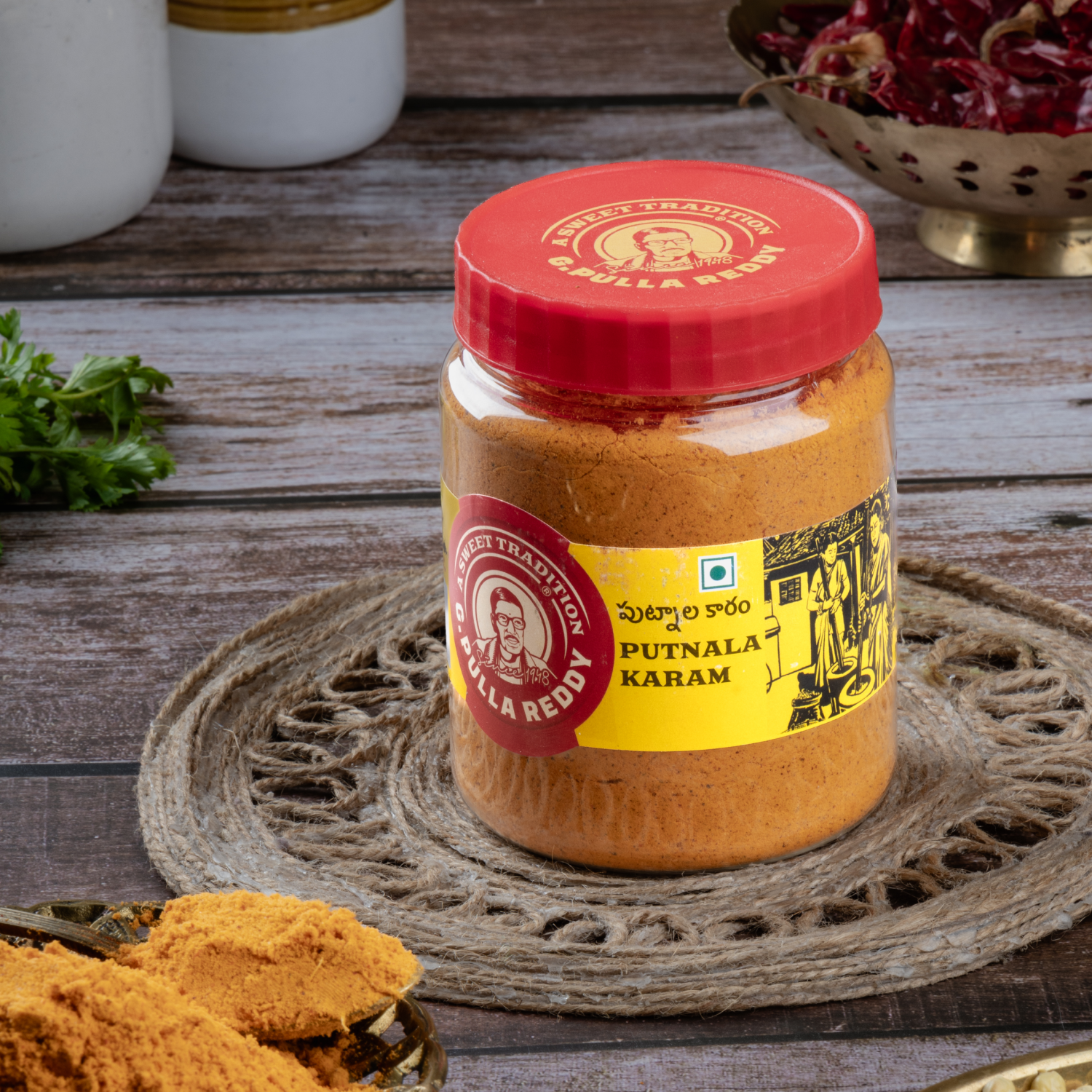 G.Pulla Reddy Putnala Karam 250 gms - Veeha Foods