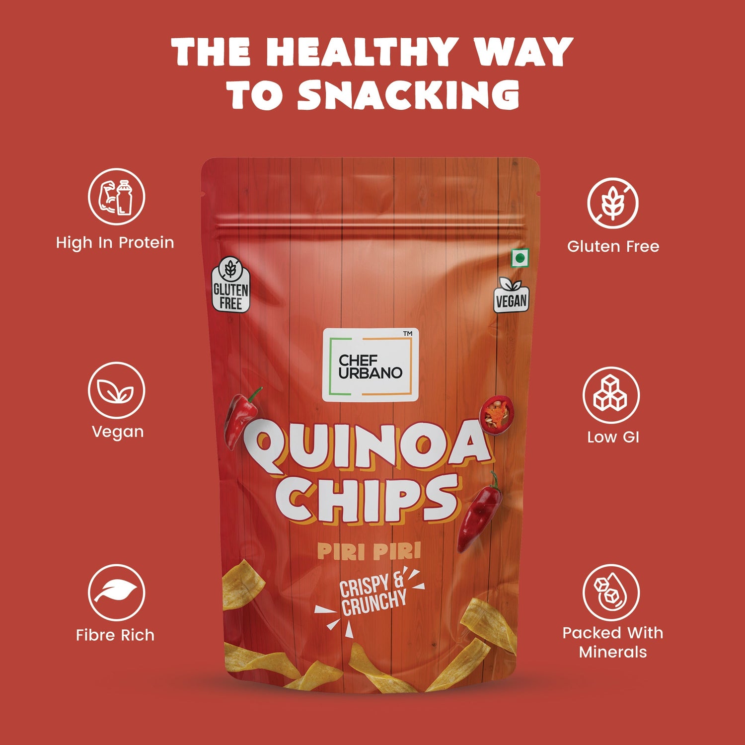 Chef Urbano Quinoa Chips Piri Piri 85g