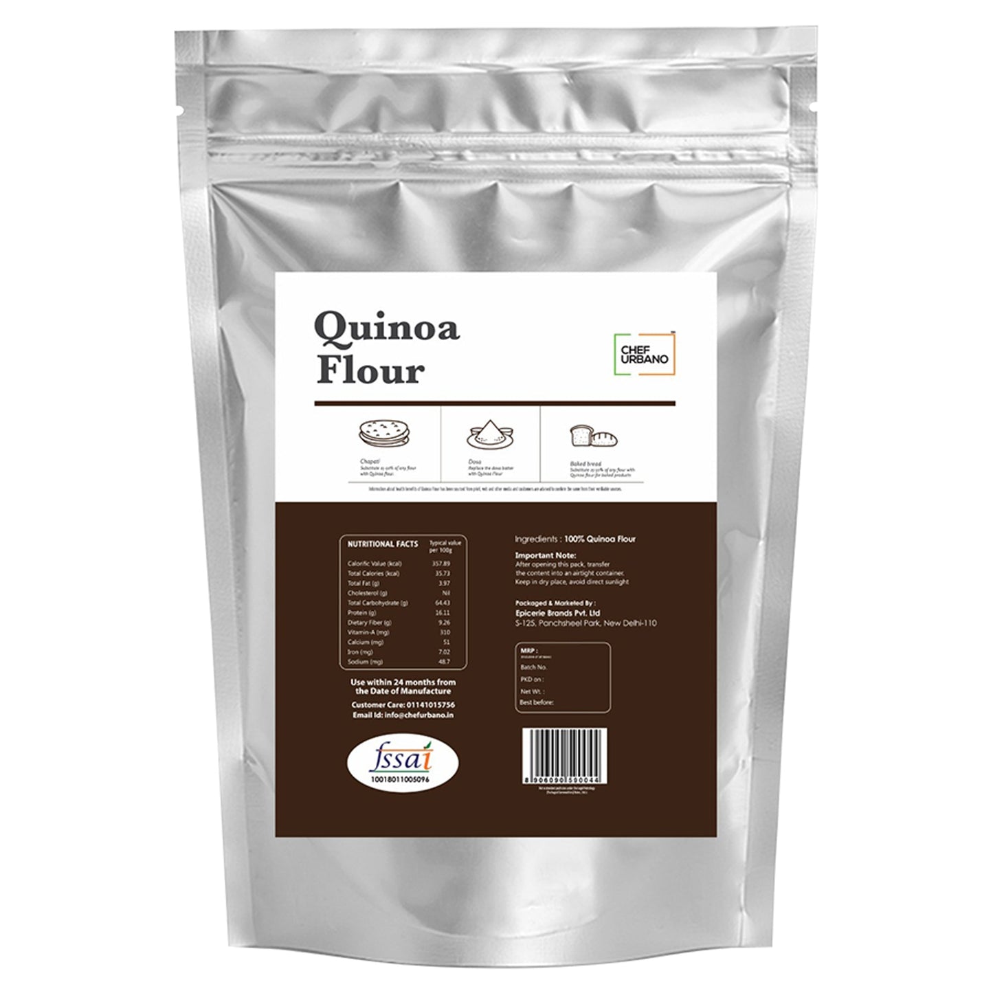 Chef Urbano White Quinoa Flour 500 Gms