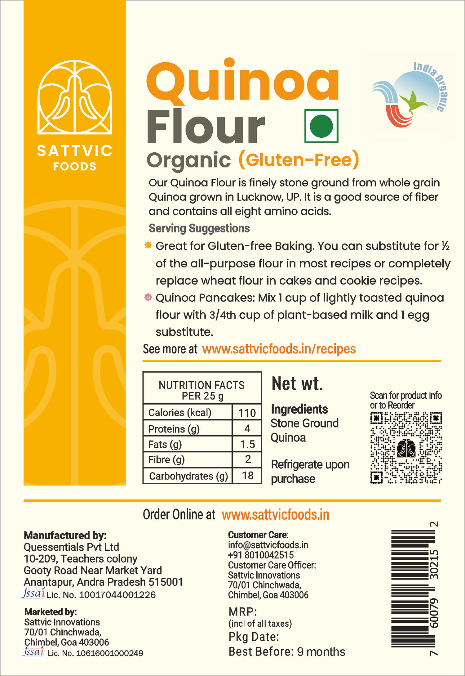 Quinoa Flour | Certified Organic & Gluten-free