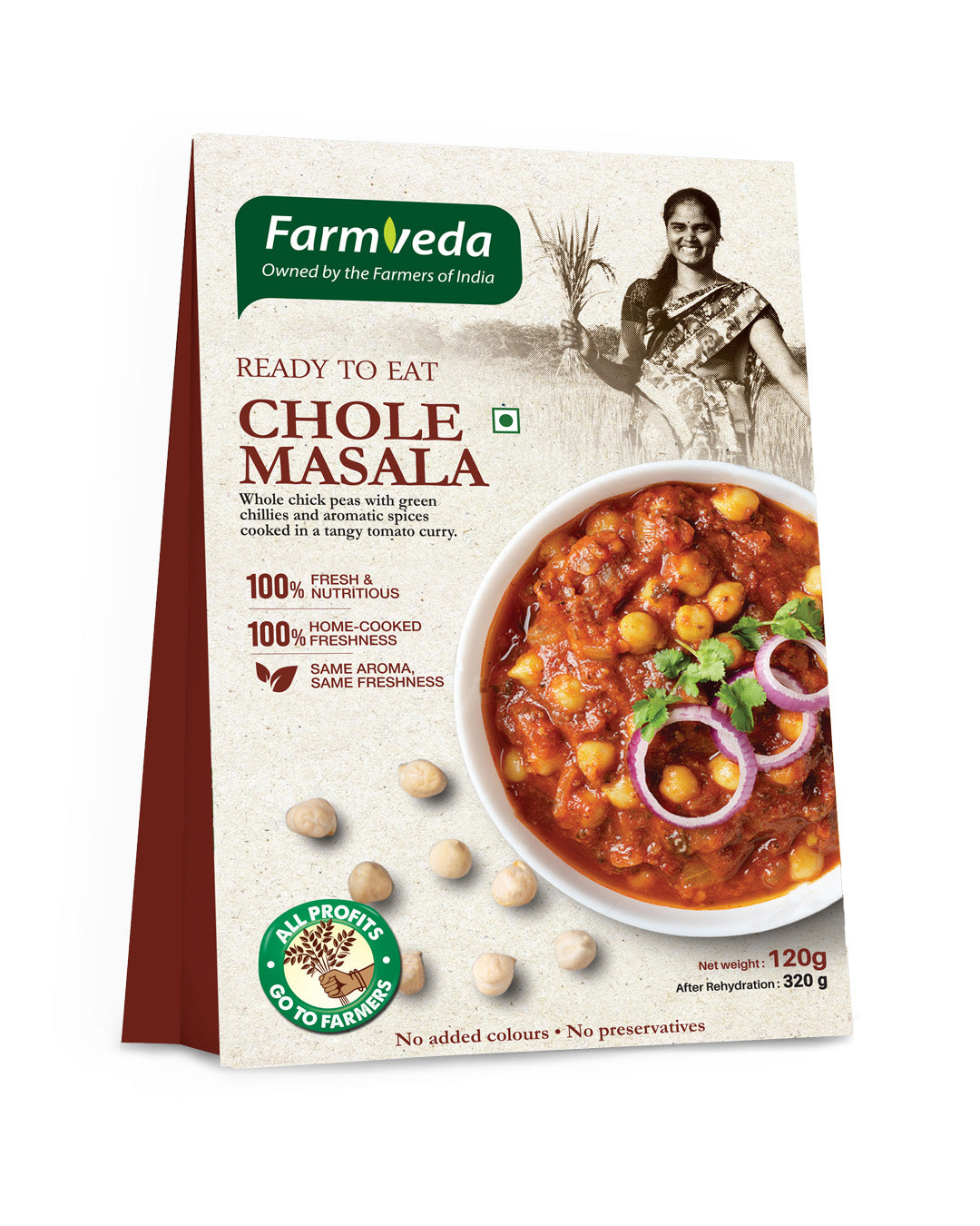 Farmveda Ready to Eat Chole Masala | Authentic Homemade Indian Taste | Quick & Convenient Meal