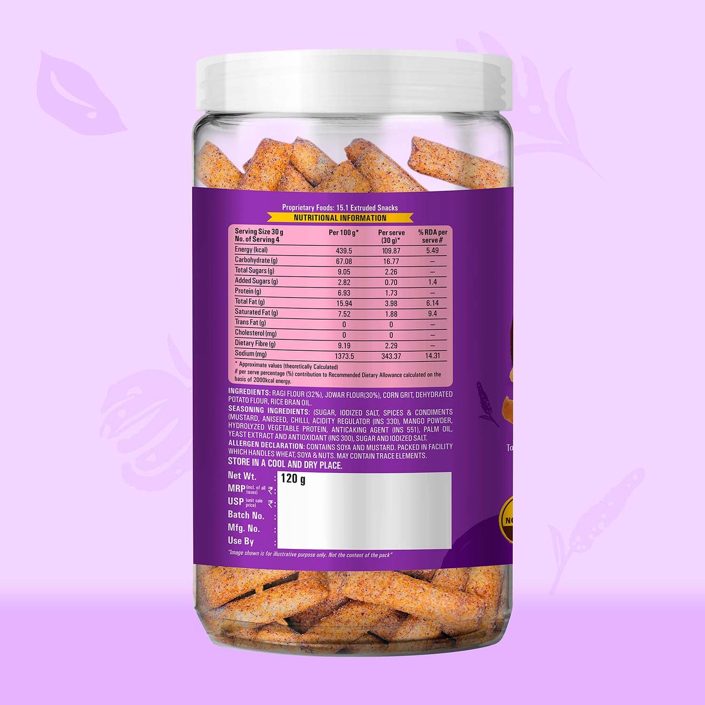 Ragi Sticks Achari Masti - 120g