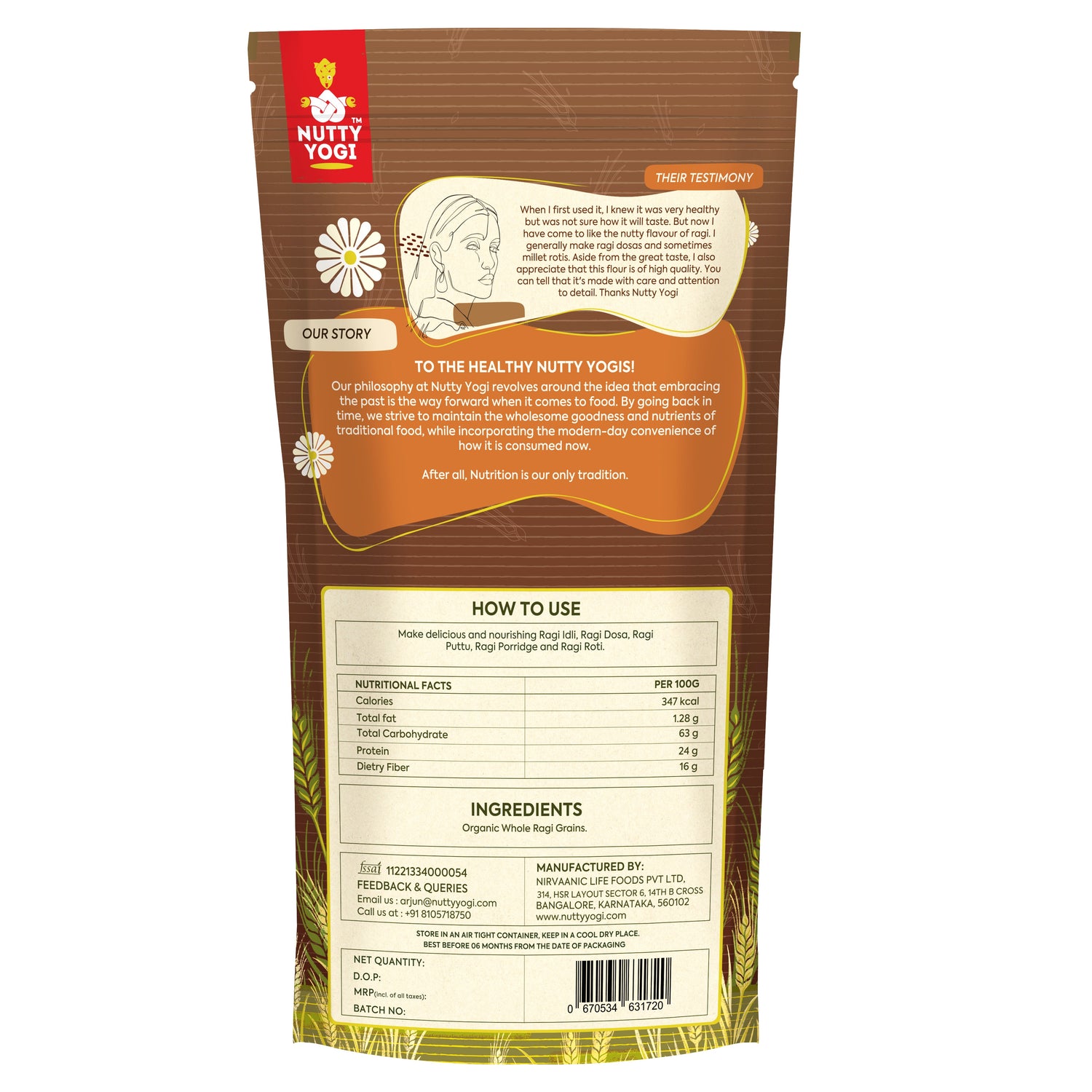 Nutty Yogi Finger Millet Flour / Ragi Atta