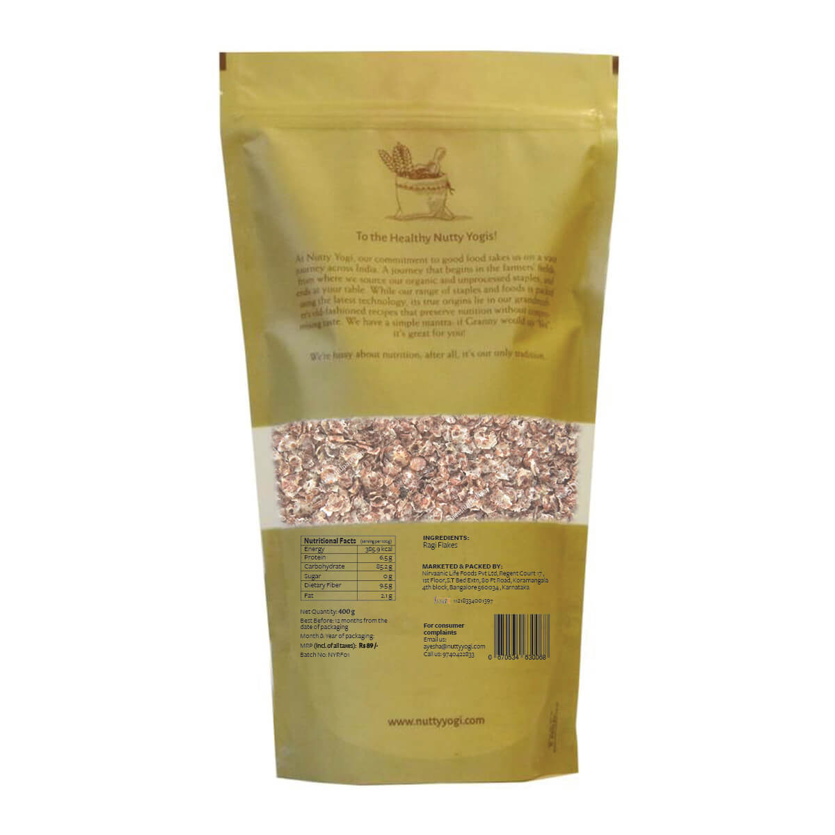 Nutty Yogi Ragi Flakes 400gm