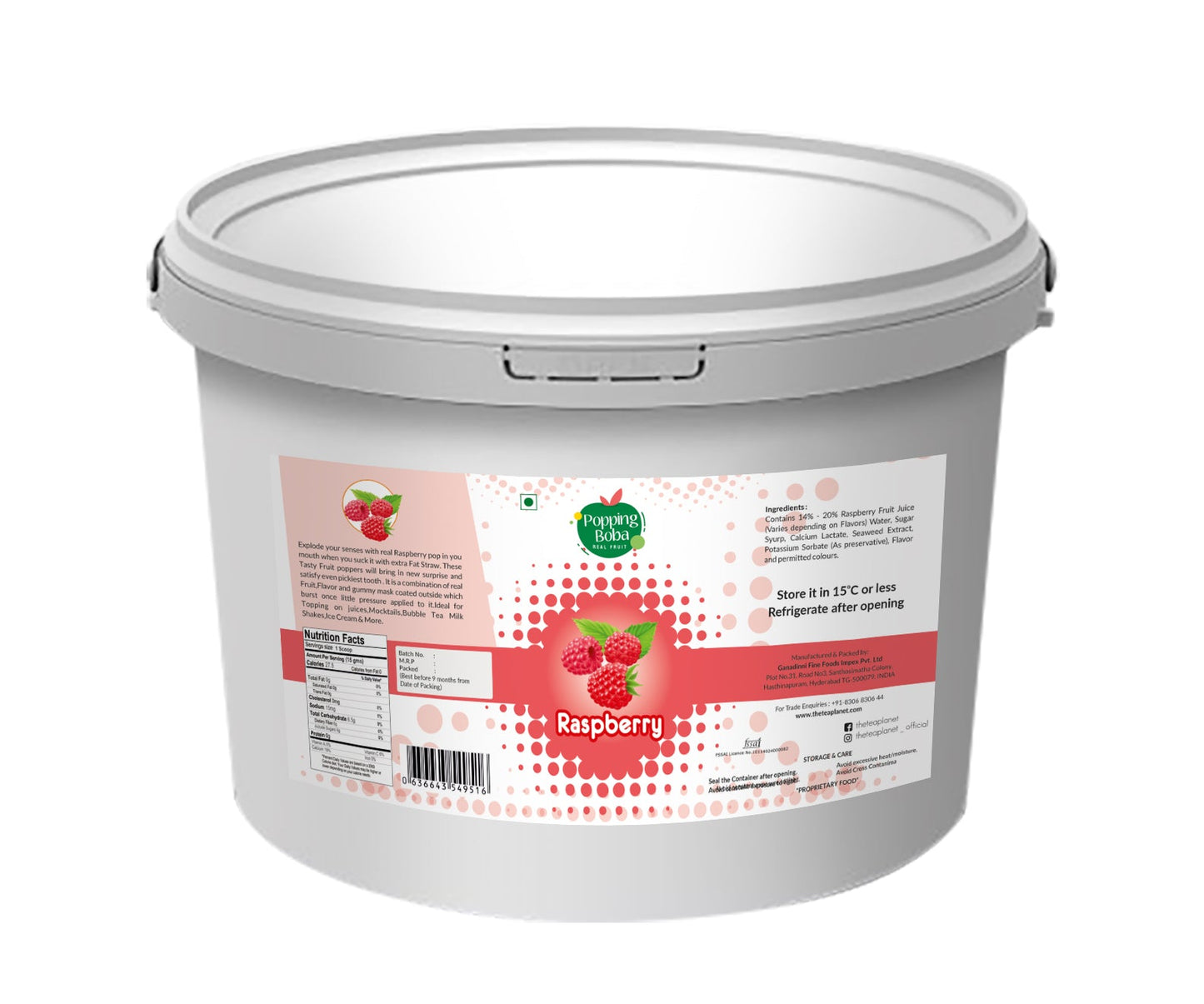 Raspberry Popping Boba - 2 kg