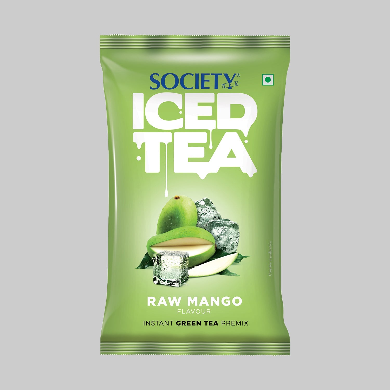 Society Iced Premix Tea Raw Mango Green 100g Pouch - Pack of 10