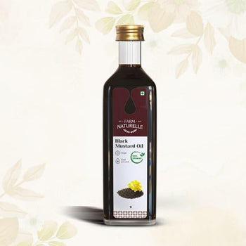 Organic Cold Pressed Black Mustard Oil for Cooking | Good for heart health | Pure Oil For Roasting, Frying, Baking All type of Cuisines