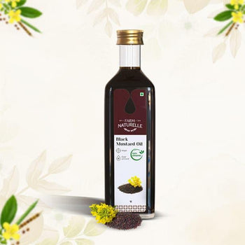 Organic Cold Pressed Black Mustard Oil for Cooking | Good for heart health | Pure Oil For Roasting, Frying, Baking All type of Cuisines