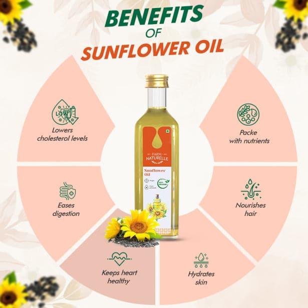 Cold Pressed & Wood Pressed Sunflower Oil | Finest Certified Organic Sunflower Oil | 100% Natural