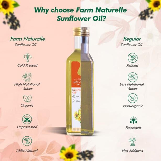 Cold Pressed & Wood Pressed Sunflower Oil | Finest Certified Organic Sunflower Oil | 100% Natural