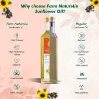 Cold Pressed & Wood Pressed Sunflower Oil | Finest Certified Organic Sunflower Oil | 100% Natural